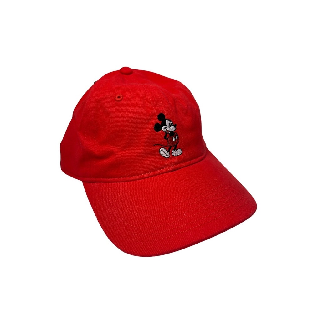 DISNEY Mickey Mouse New Tags Baseball Adjustable‎ Red Cap One Size 100%Cotton